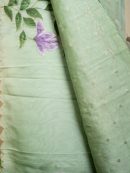 Soft Green Organza Saree