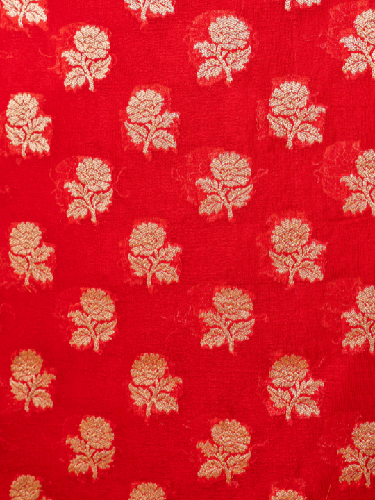 Red Handwoven Pure Silk Khaddi Georgette Saree