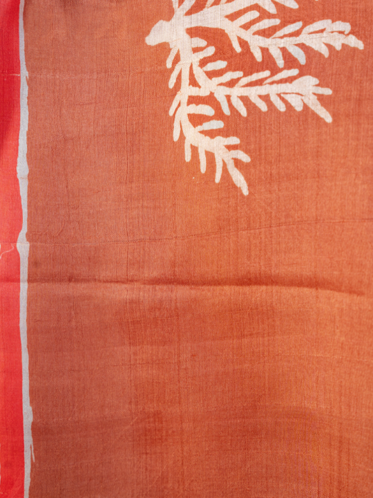 Terracotta Pure Silk Batik Saree