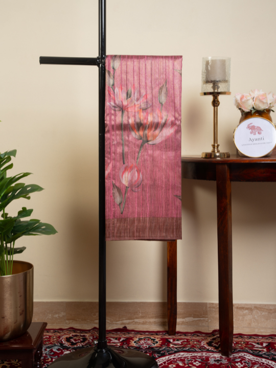 Mauve Pink Chanderi Saree