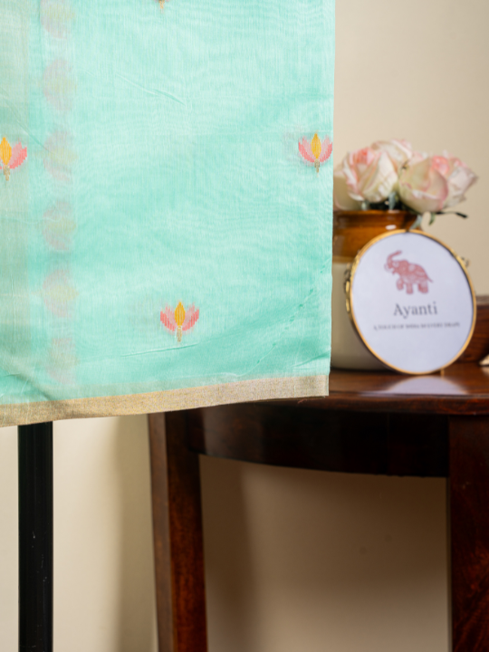 Seafoam Soft Cotton Saree