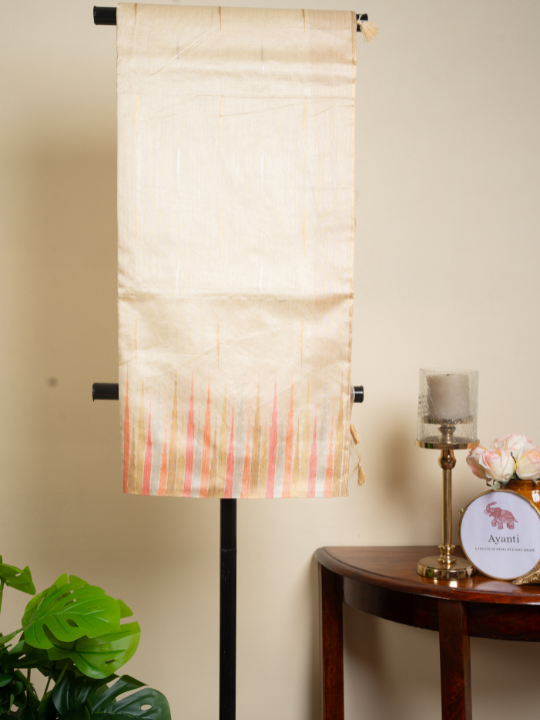 Golden Beige Cotton Chanderi Saree