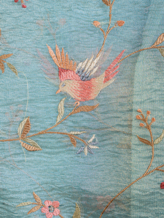 Powder Blue Soft Crush Silk Saree