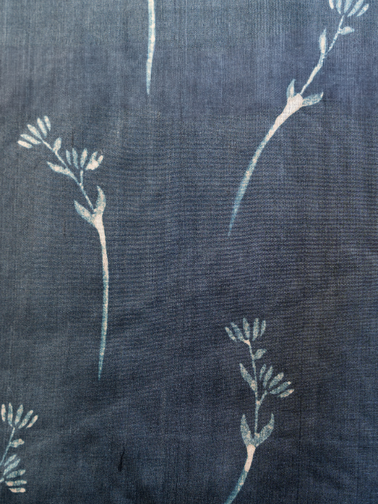 Slate Grey and Cream White Half N Half Saree