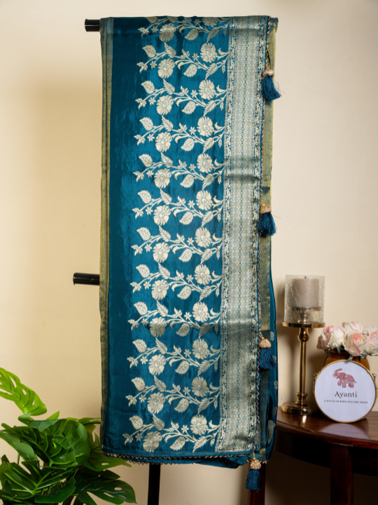 Teal Premium Soft Silk Saree