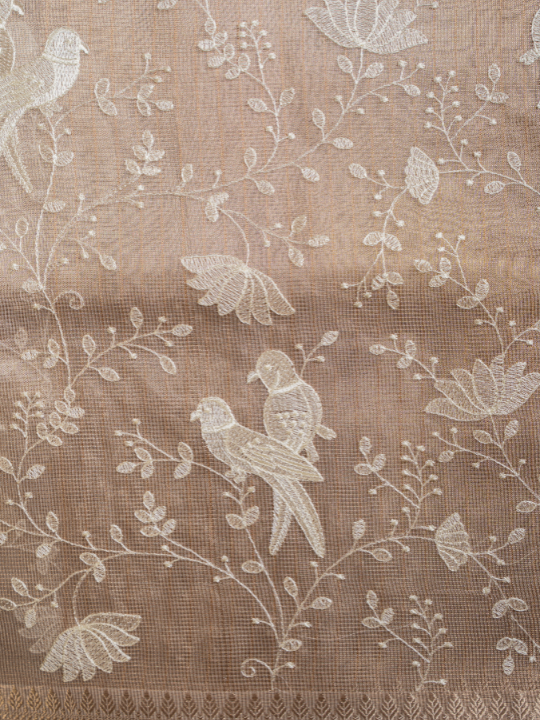 Beige Kota Tissue Saree