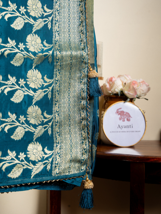 Teal Premium Soft Silk Saree
