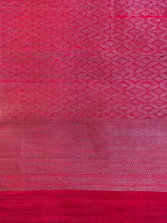 Navy and Magenta Handloom Pure Raw Silk Saree