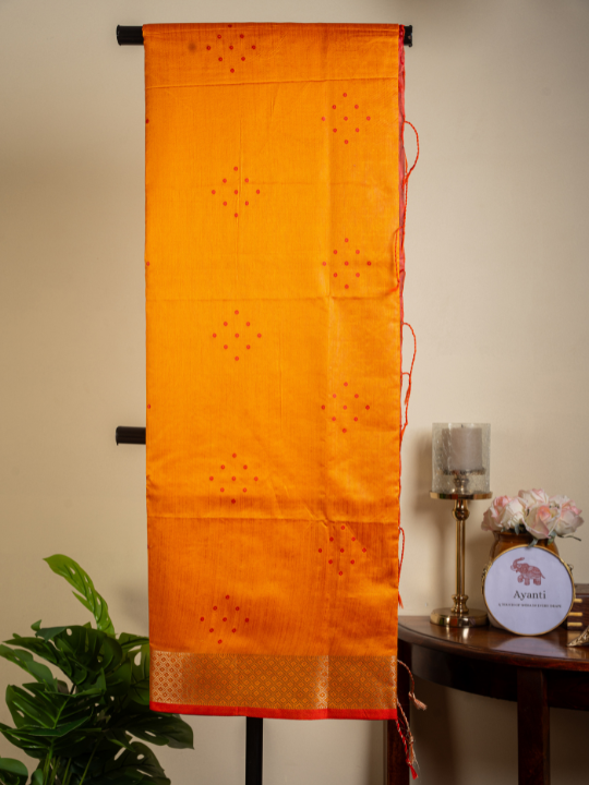 Orange Soft Chanderi Silk Saree