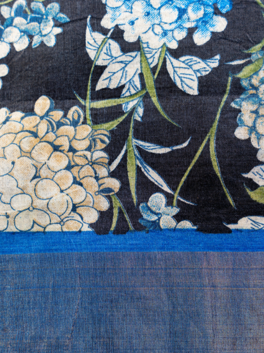 Charcoal Black Handwoven Pure Silk Tussar Saree