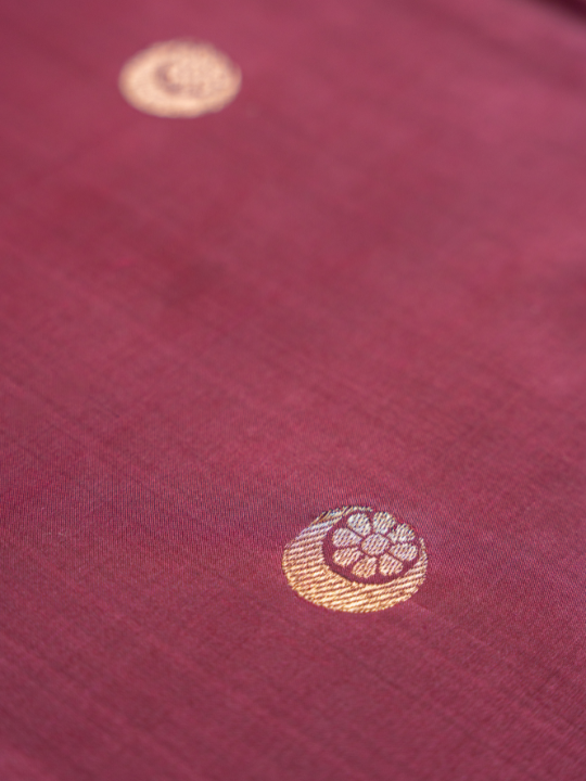 Deep Wine Handwoven Pure Katan Silk Saree