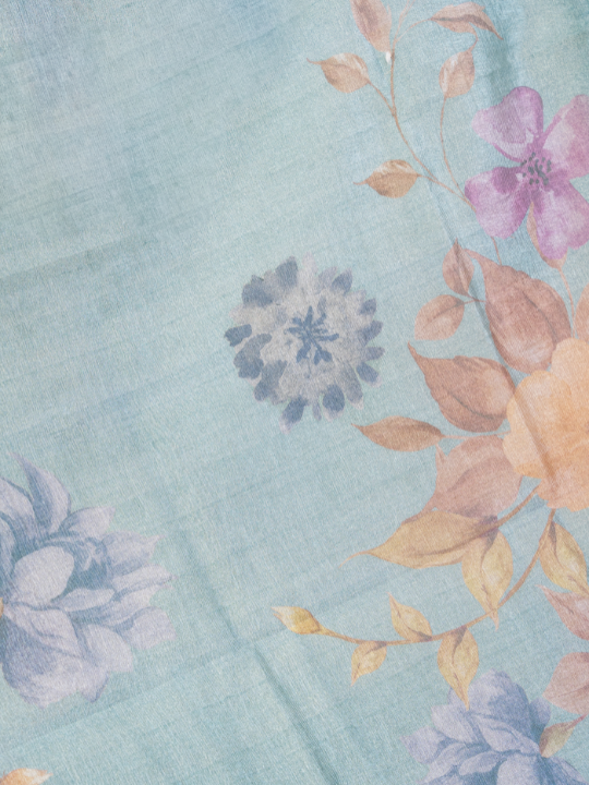 Mint Green Soft Crush Tissue Saree