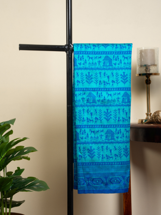 Blue Odhli Inspired Chanderi Saree