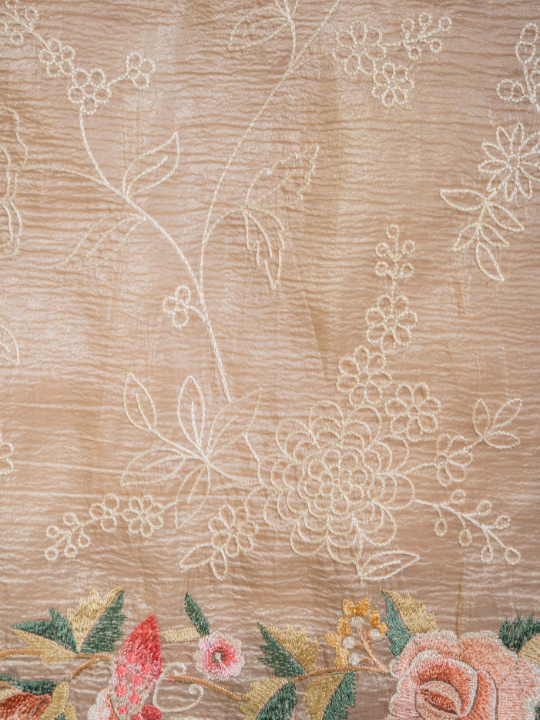 Beige Soft Crush Tissue Saree