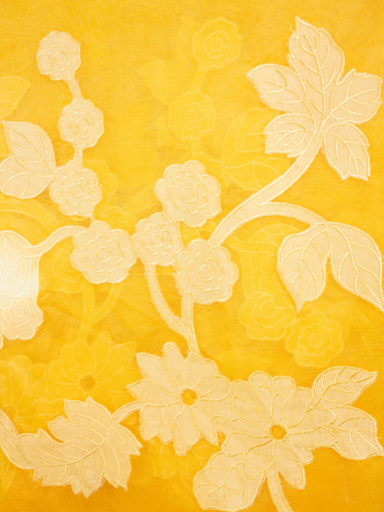 Yellow Premium Organza Silk Saree