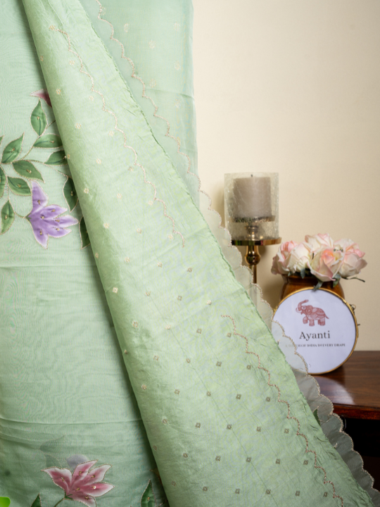 Soft Green Organza Saree