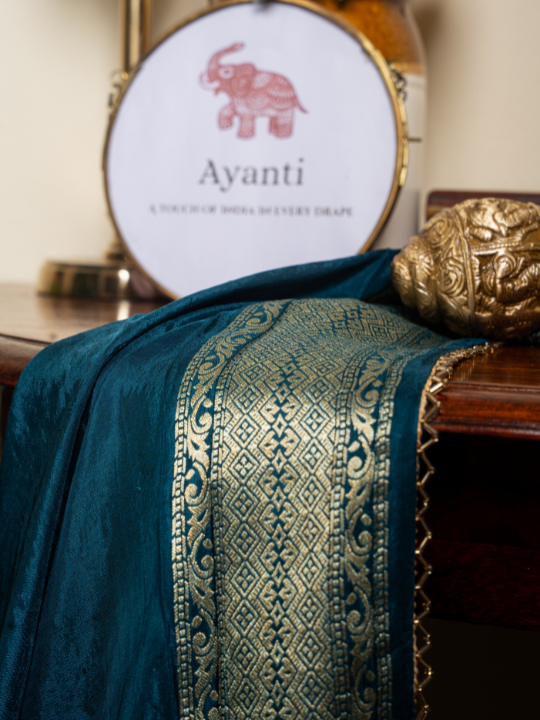 Teal Premium Soft Silk Saree