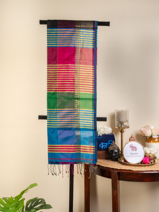 Blue Pure Handloom Bishnupur Katan Silk Saree