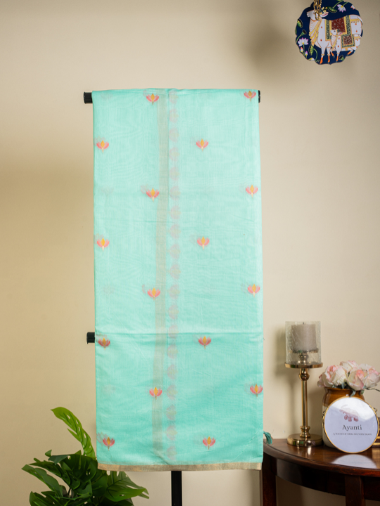 Seafoam Soft Cotton Saree