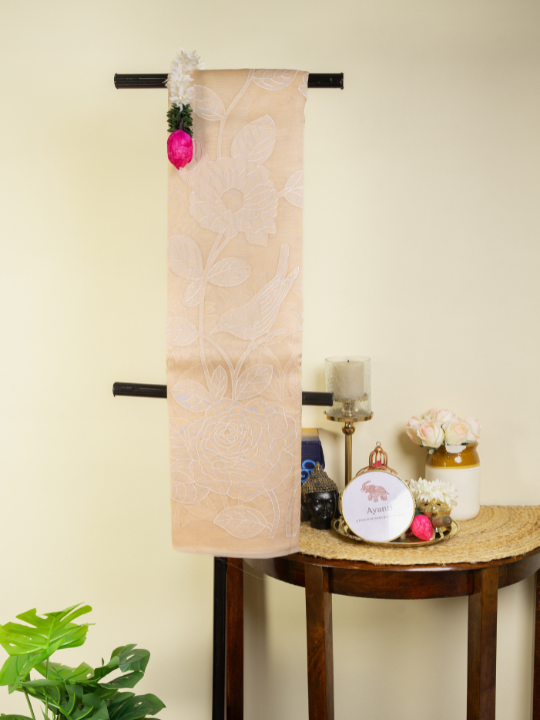 Ivory Pure Silk Organza Saree