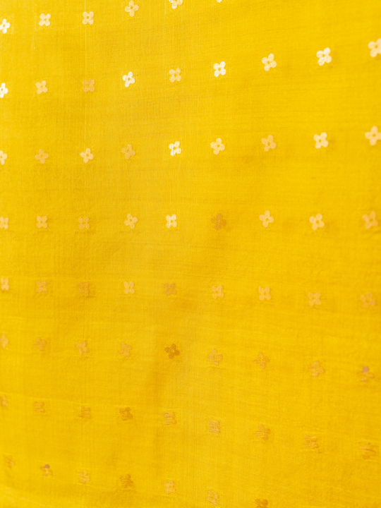 Marigold Yellow Handwoven Pure Matka Silk Saree