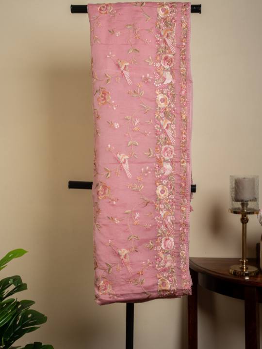 Blush Pink Organza Saree