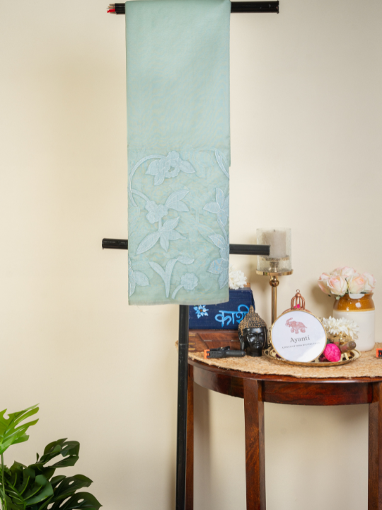 Mint Green Premium Organza Silk Saree