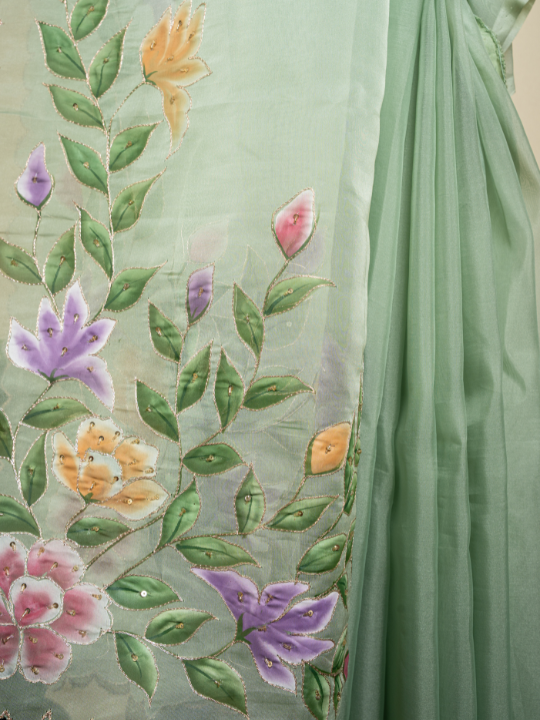 Soft Green Organza Saree