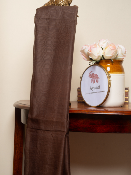 Orange and Brown Dual-Tone Soft Cotton Saree