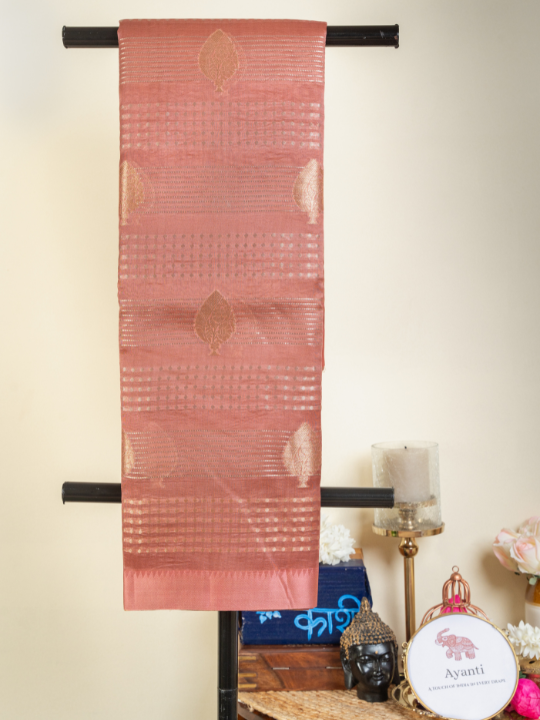 Rose Gold Ombré Pure Silk Organza Saree