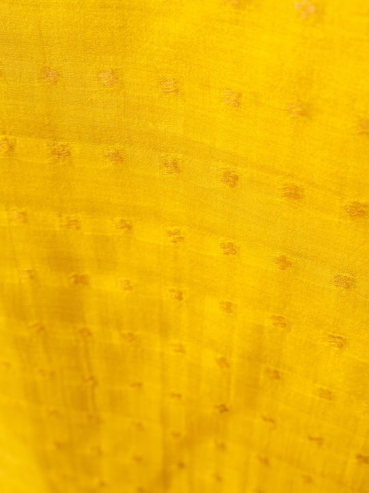 Marigold Yellow Handwoven Pure Matka Silk Saree