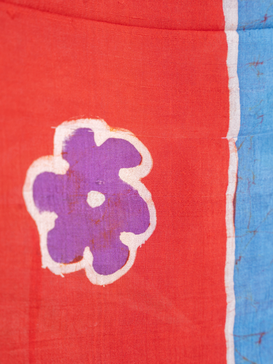 White Pure Silk Batik Saree