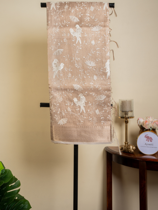 Beige Kota Tissue Saree