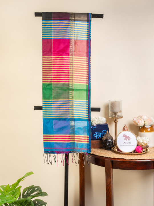 Blue Pure Handloom Bishnupur Katan Silk Saree