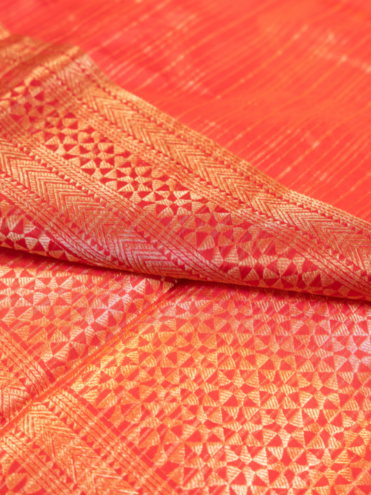 Red Handwoven Pure Katan Silk Saree