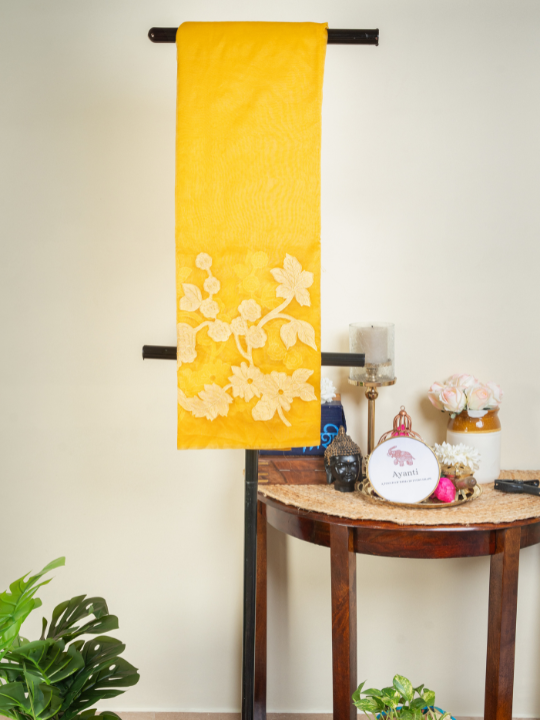 Yellow Premium Organza Silk Saree
