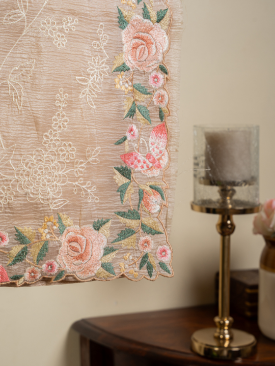 Beige Soft Crush Tissue Saree