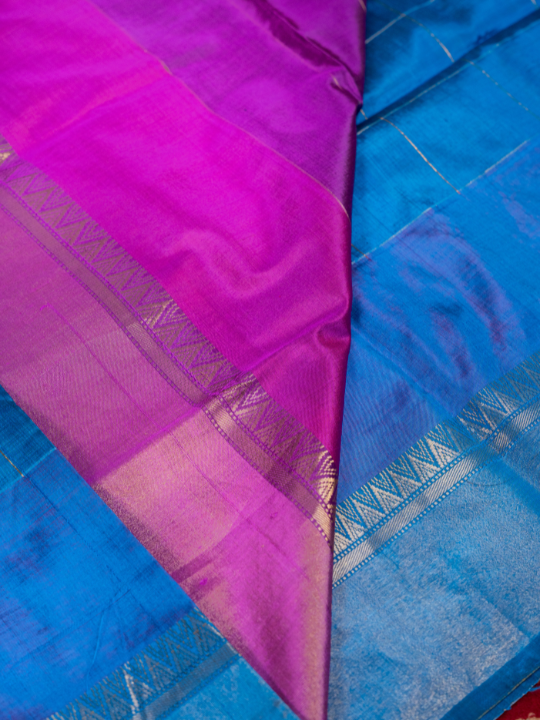 Blue Pure Handloom Bishnupur Katan Silk Saree