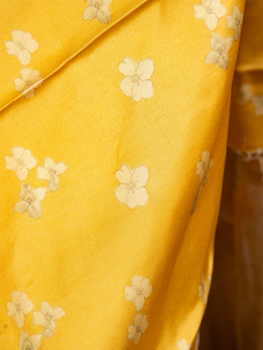 Mustard Yellow Handcrafted Pure Silk Tissue Saree