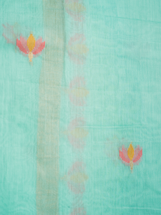 Seafoam Soft Cotton Saree