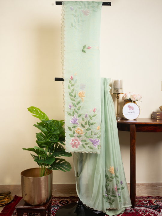 Soft Green Organza Saree