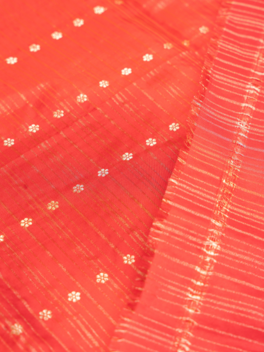 Red Handwoven Pure Katan Silk Saree