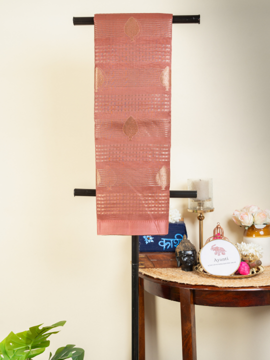 Rose Gold Ombré Pure Silk Organza Saree