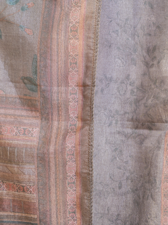 Earthy Tones Soft Crush Tissue Saree