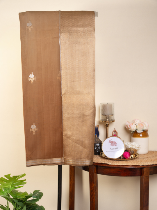 Mocha Ombré Pure Silk Organza Saree