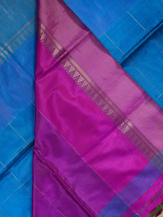 Blue Pure Handloom Bishnupur Katan Silk Saree