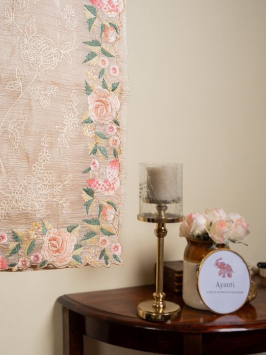 Beige Soft Crush Tissue Saree