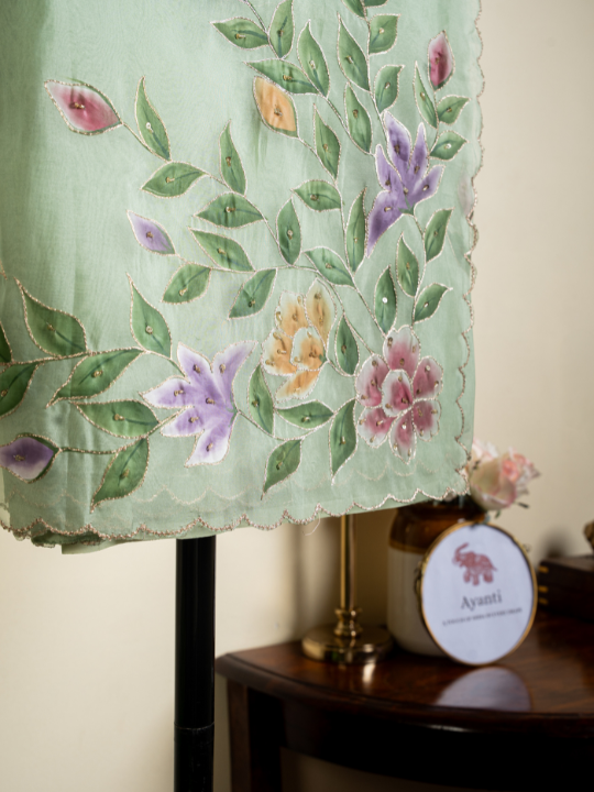 Soft Green Organza Saree