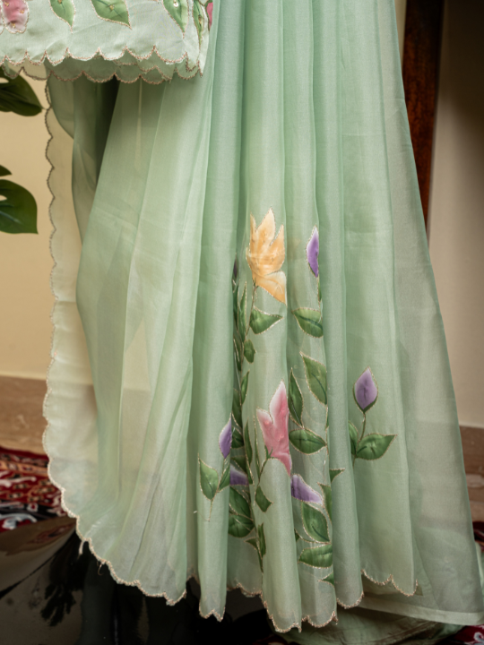 Soft Green Organza Saree