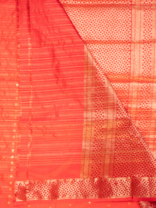 Red Handwoven Pure Katan Silk Saree